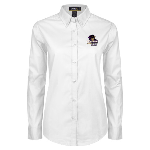  Womens White Twill Button Down Long Sleeve - Primary Mark