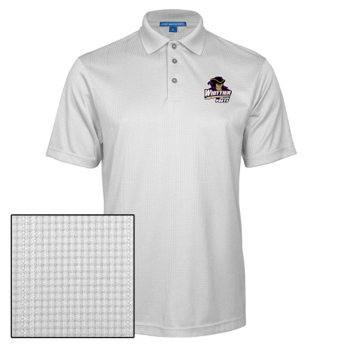  White Performance Fine Jacquard Polo - Primary Mark