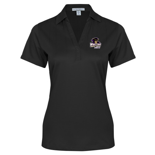  Womens Black Performance Fine Jacquard Polo - Primary Mark