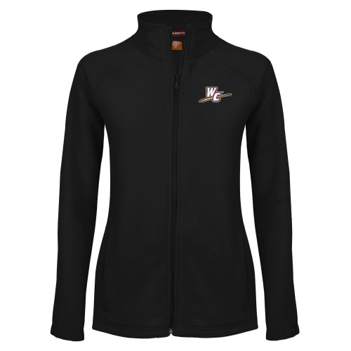  Womens Black Fleece Full Zip Jacket - WC with Pen