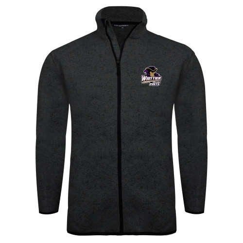  Black Heather  Sweater Fleece Jacket - Primary Mark