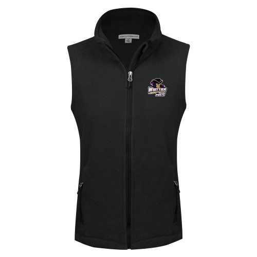  Womens Black Fleece Full Zip Vest - Primary Mark