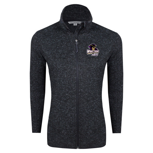  Womens Black Heather Fleece Jacket - Primary Mark