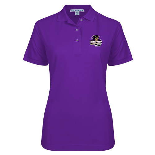  Womens Silk Touch Purple Pique Polo - Primary Mark