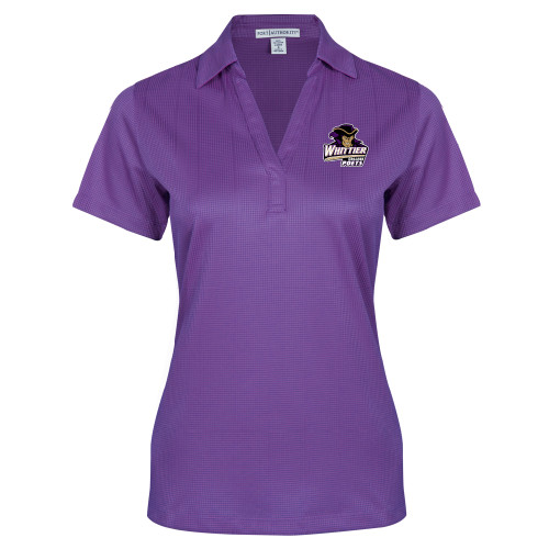  Womens Purple Performance Fine Jacquard Polo - Primary Mark