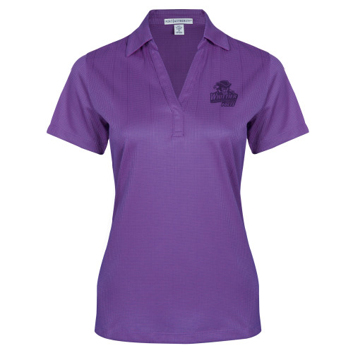  Womens Purple Performance Fine Jacquard Polo - Primary Mark