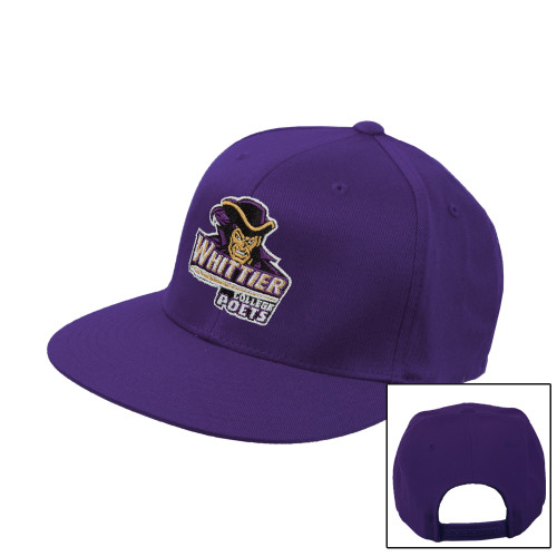  Purple Twill Flat Bill Snapback Hat - Primary Mark
