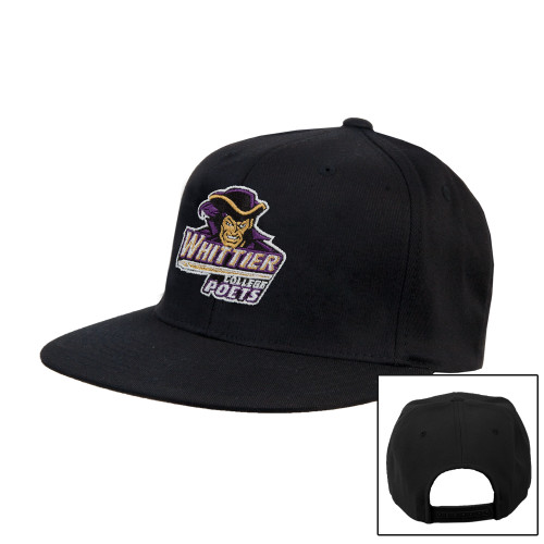  Black Flat Bill Snapback Hat - Primary Mark