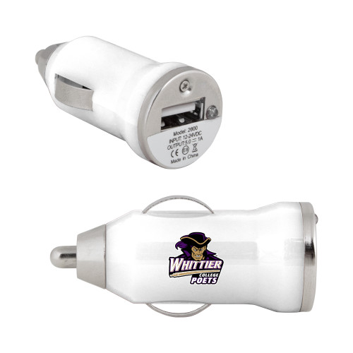  On the Go White Car Charger - Primary Mark