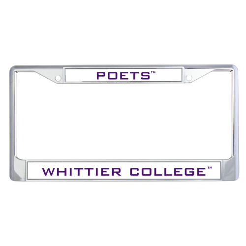  Metal License Plate Frame in Chrome - Poets
