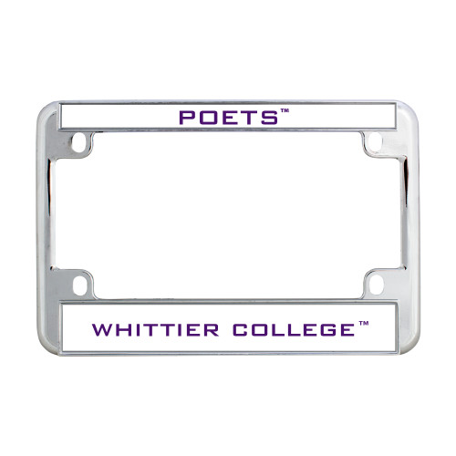  Metal Motorcycle License Plate Frame in Chrome - Poets