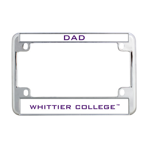  Metal Motorcycle License Plate Frame in Chrome - Dad