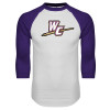 Thumbnail image for  White/Purple Raglan Baseball T Shirt