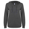 Thumbnail image for  ENZA Womens Dark Heather V Notch Raw Edge Fleece Hoodie