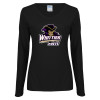 Thumbnail image for  Womens Black Long Sleeve V Neck Tee 