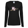 Thumbnail image for  Womens Black Long Sleeve V Neck Tee 