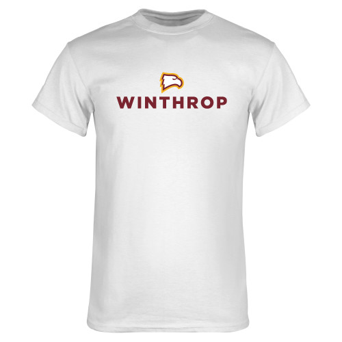 White T Shirt - Athletic Wordmark Stacked