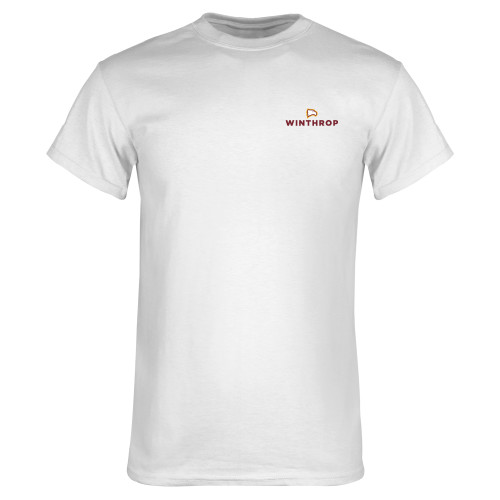  White T Shirt - Athletic Wordmark Stacked