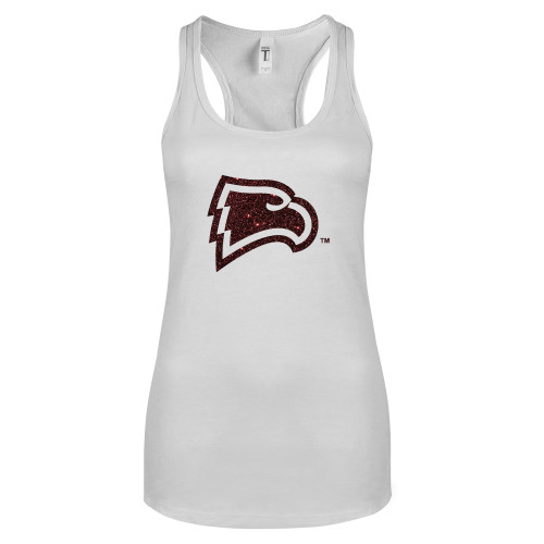  Next Level Racerback Tank White - U Glitter Dark Red