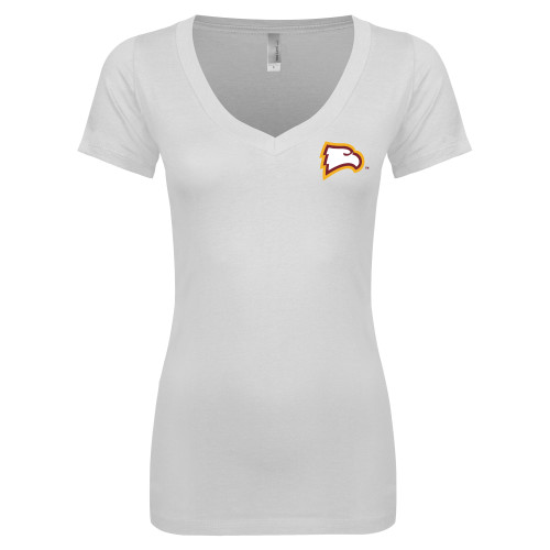  Next Level Womens White Ideal V Tee - Primary Mark