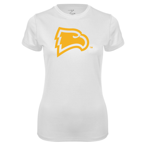  Womens White Performance Tee - Primary Mark