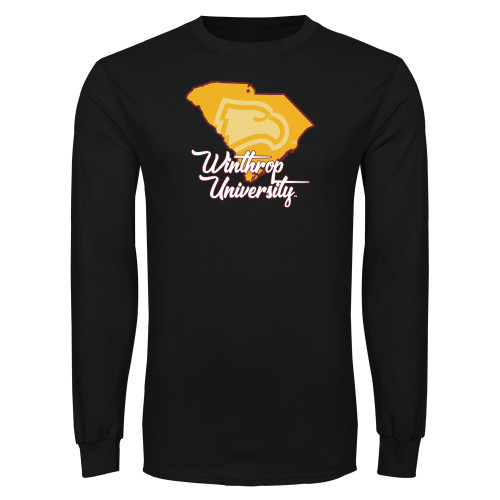  Black Long Sleeve T Shirt - Winthrop University with State of South Carolina