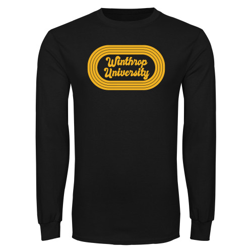  Black Long Sleeve T Shirt - Winthrop University 70s Design