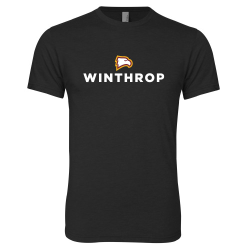  Next Level Black Triblend Tee - Athletic Wordmark Stacked