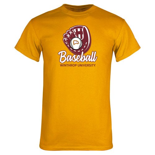  Gold T-Shirt - WU Baseball with Glove