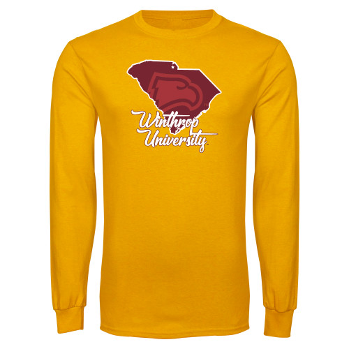  Gold Long Sleeve T Shirt - Winthrop University with State of South Carolina