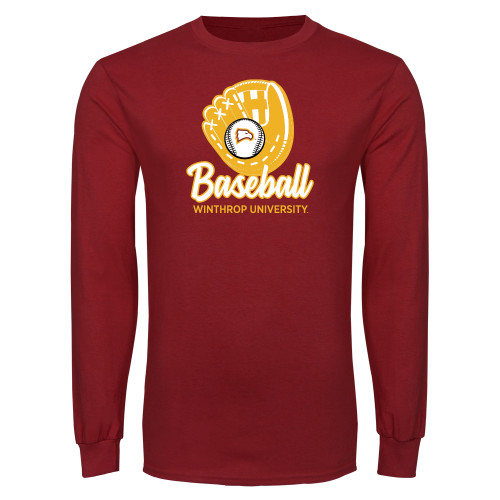  Cardinal Long Sleeve T Shirt - WU Baseball with Glove