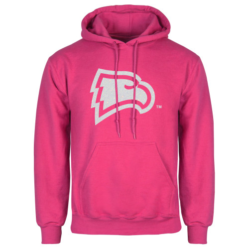  Womens Fuchsia Fleece Hoodie - C White Soft Glitter