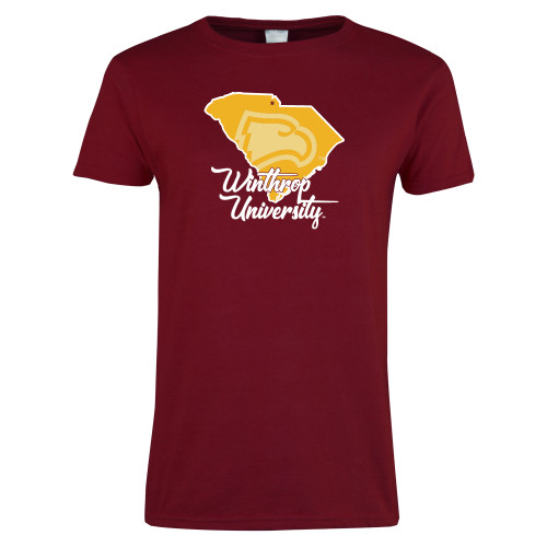  Next Level Womens Cardinal Short Sleeve Tee - Winthrop University with State of South Carolina