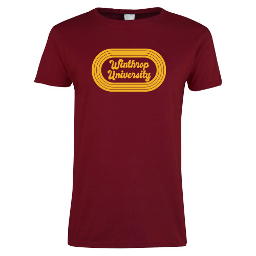  Next Level Womens Cardinal Short Sleeve Tee - Winthrop University 70s Design