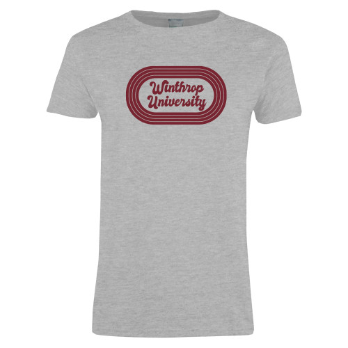 Womens Grey Short Sleeve Tee - Winthrop University 70s Design