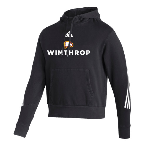  Adidas Black Pullover Hood - Adidas - Athletic Wordmark Stacked
