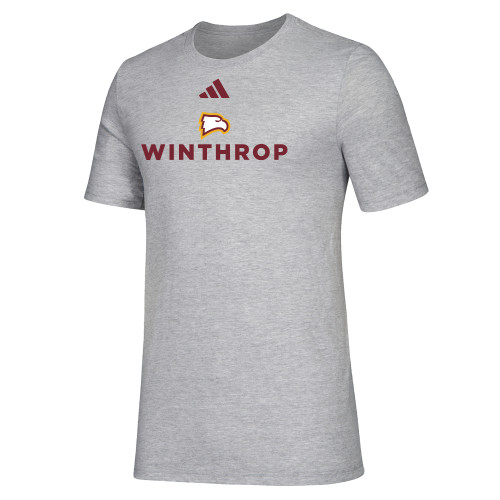  Adidas Medium Grey Heather Fresh Tee - Adidas - Athletic Wordmark Stacked