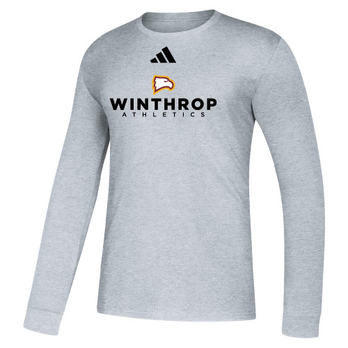  Adidas Medium Grey Heather Fresh Long Sleeve Tee - Adidas - WU Athletics