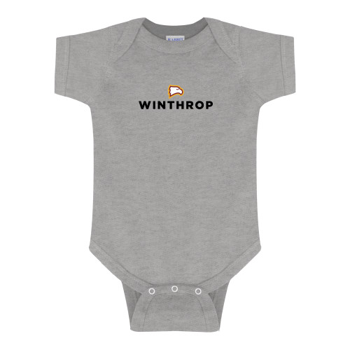  Grey Infant Onesie - Athletic Wordmark Stacked