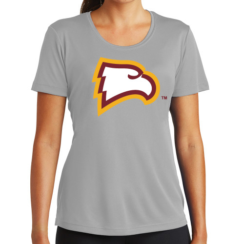  Womens Grey Performance Short Sleeve Tee - Primary Mark