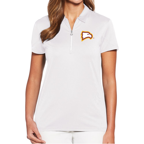  Callaway Womens White Tulip Sleeve Zip Polo - Primary Mark