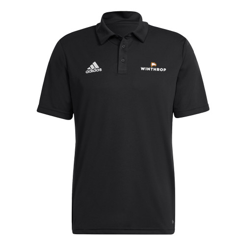  Adidas Black Stadium Coaches Polo - Athletic Wordmark Stacked