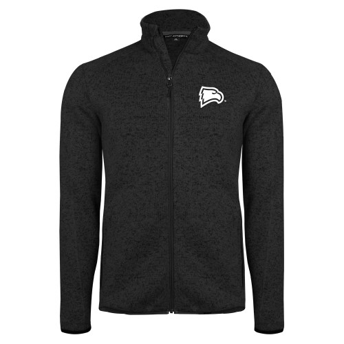  Black Heather  Sweater Fleece Jacket - Primary Mark