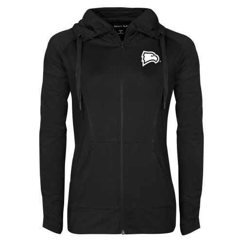  Womens Black Sport Wick Stretch Full Zip Jacket - Primary Mark