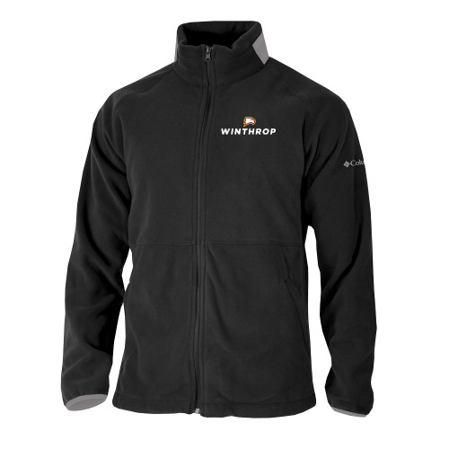  Columbia Black Everest Ridge Fleece Full Zip Jacket - Athletic Wordmark Stacked