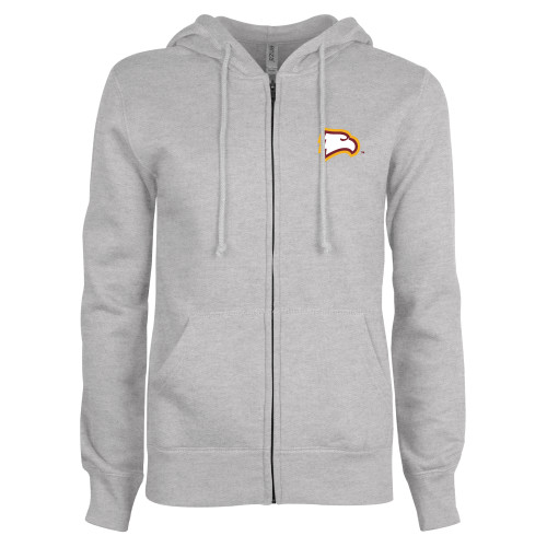  ENZA Womens Grey Fleece Full Zip Hoodie - Primary Mark