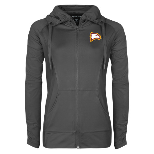  Womens Charcoal Sport Wick Stretch Full Zip Jacket - Primary Mark