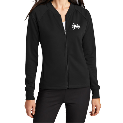 Mercer+Mettle Womens Deep Black Full Zip Jacket - Primary Mark