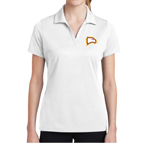  Womens White Dry Mesh Polo - Primary Mark