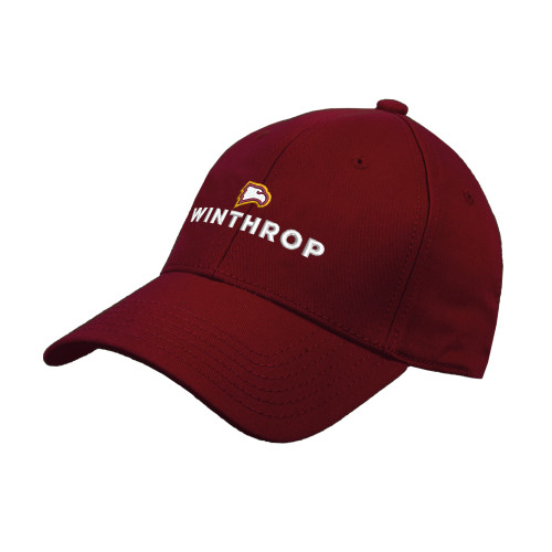  Cardinal Structured Adjustable Pro Style Hat - Athletic Wordmark Stacked